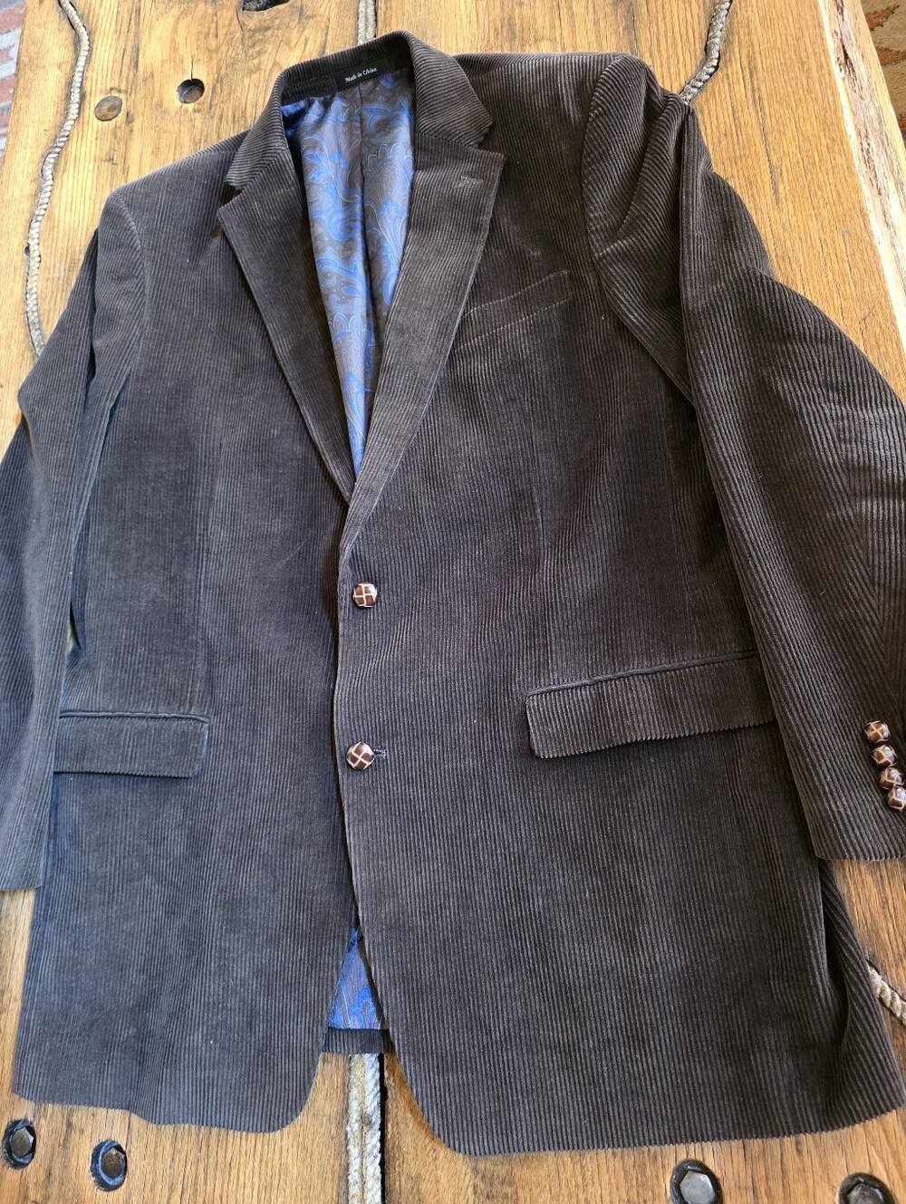 Ralph Lauren Men's Brown Corduroy Blazer - Classic Two-Button Sport Coat 44L